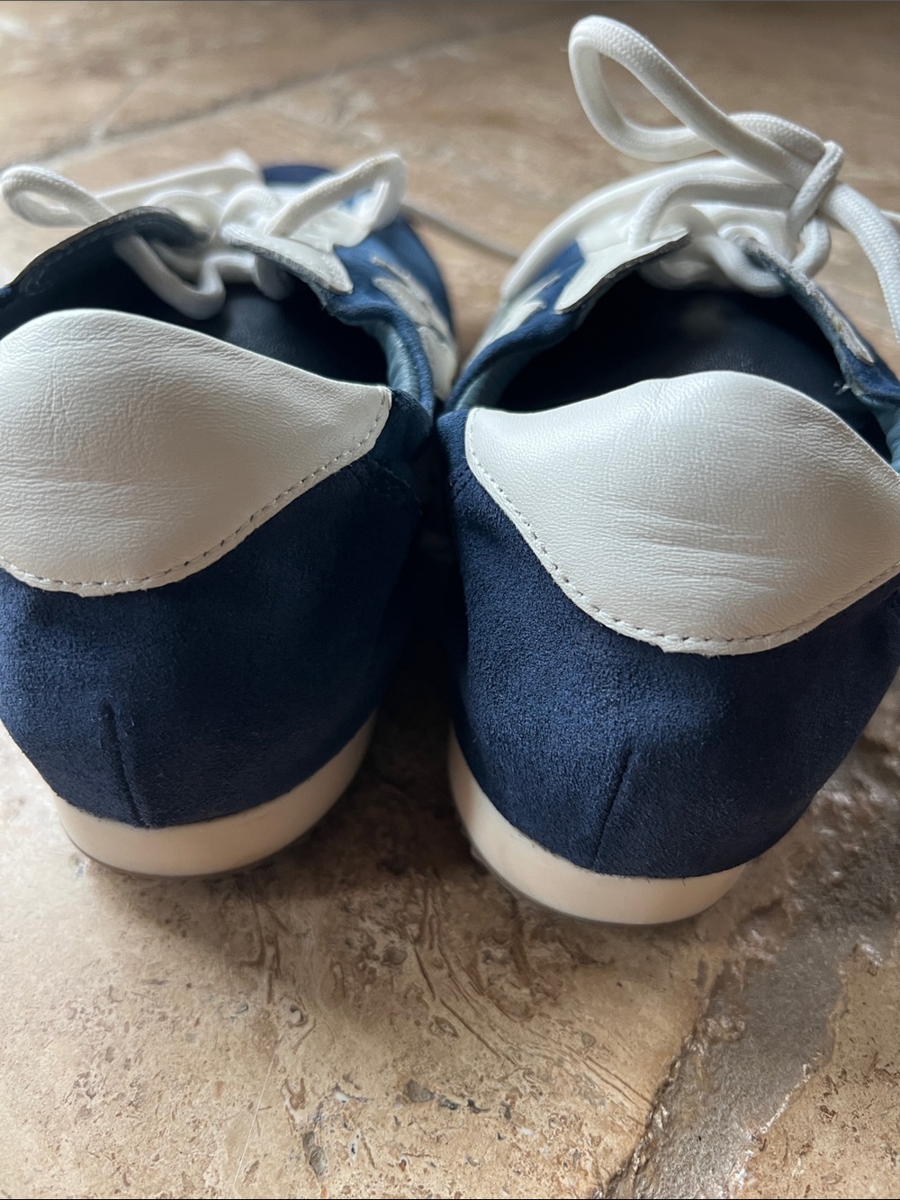 Tory Burch Blue and Cream Sneakers - Picture 6 of 7